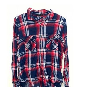 Plaid button up shirt, medium